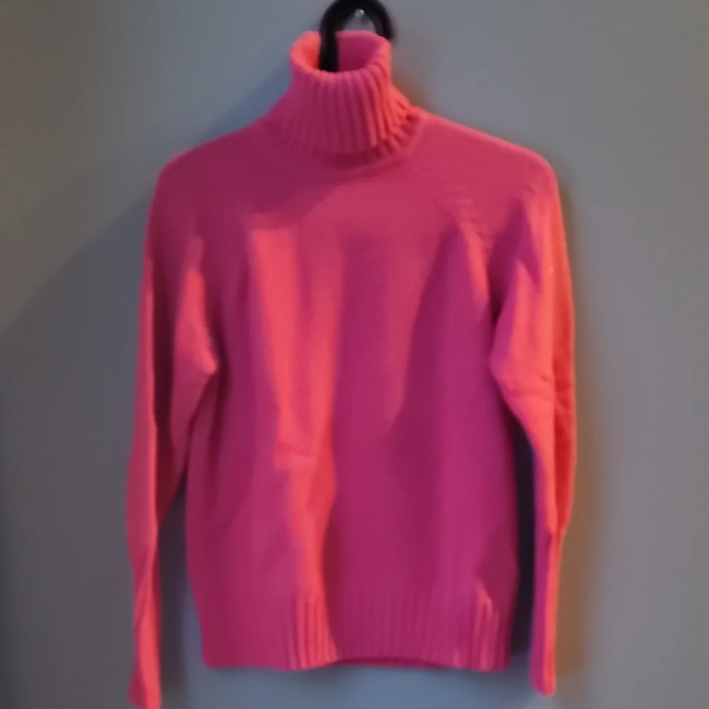 Women's Pink Turtleneck Sweater - Picture 1 of 4